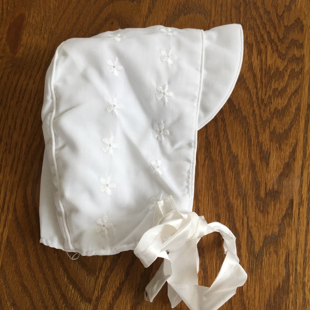 VINTAGE MADONNA ORIGINALS BOY BAPTISMAL HAT VEST SUIT 3 PC SET SZ 6/9 MOS. 1970S - Picture 3 of 7